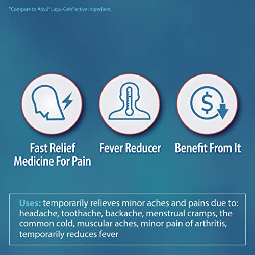 HealthA2Z® Ibuprofen 200mg | 500 Counts | Pain Relief | Body Aches | Headache | Arthritis | Cramps | Back Pain | Fever Reducer… (500 Count)