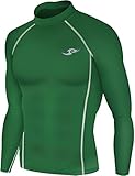 New 163 Green Skin Tights Compression Base Layer Long Sleeve Mens T Shirt (L)