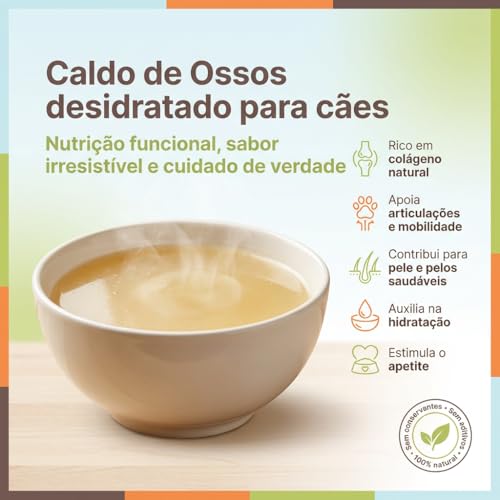 Caldo de ossos bovino desidratado que rende 2 Litros