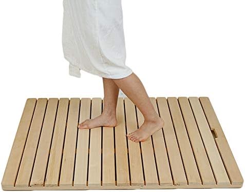 Xxiojun Bamboo Floor Mat Shower Slatted Thick Waterproof Non Slip