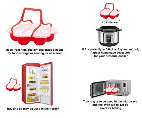 Bake Me Fabulous Silicone Accessory Set Compatible with Instant Pot contains: baking sling, Egg bites mold, Silicone mitts, Silicone tong, Baking mold, perfect gift set - Thumbnail 3