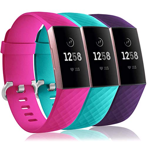 Wepro Waterproof Bands Compatible with Fitbit Charge Charge Charge  SE for Women Men, 3-Pack Replacem