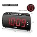 DreamSky Digital Alarm Clock Radio with USB Charging Port and FM Radios, Earphone Jack, Large 1.8