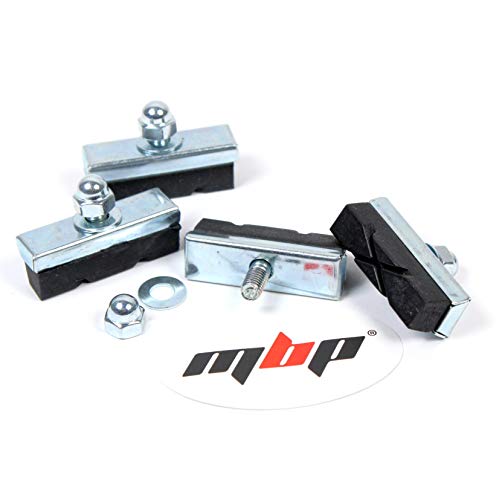 MBP Bicycle Center Pull Caliper Brake Style Bolt Vintage, Road and BMX Brake Pads (4 Pads)