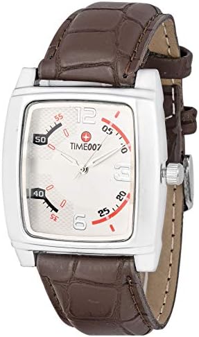 Time 007 Split Day Men's White Dial Rectangle Shape Analog Quartz Watch