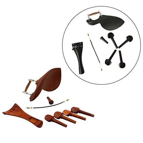 image for Blueseason Ebony/ Jujube Violin Parts Set 4/4 Size, Guarneri, French P
