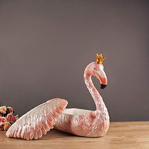 MQW Flamingo Jewelry Ornaments Large Nordic Resin Crafts Creative Home Tissue Box Decorative Gift Paper Pump (34 20 40cm) Delicate and Beautiful