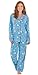 PajamaGram Gingerbread Fun Long-Sleeved Pajamas with Pants, Blue, Big Girls' 8
