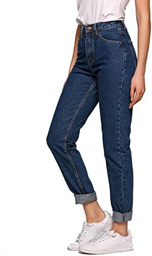 Evensleaves Women's Jeans, High Waist Solid Vintage Straight-Leg Denim Pants