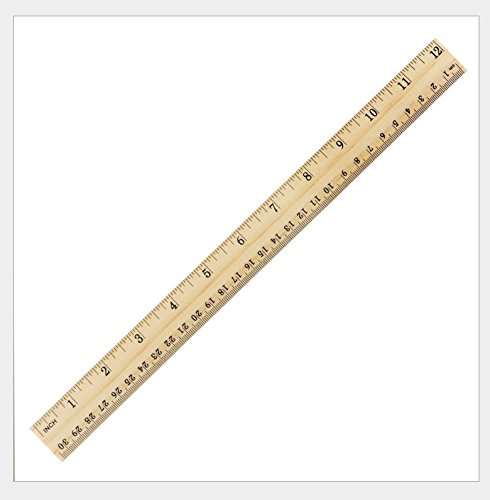 20PCS Amersumer 12 inch/ 30 cm Student Rulers Wood Rulers with Bilateral Scale, School Rulers Office Ruler Measuring Ruler, 2 Scale. (12 Inch and 30 cm)