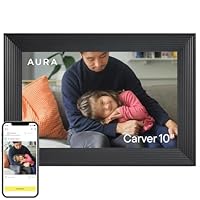 Aura Carver HD WiFi Digital Picture Frame, 10.1”, Add Photos with Aura App, Free Unlimited Storage - Wirecutter’s Pick for Best Digital Photo Frame 2022 - Gravel