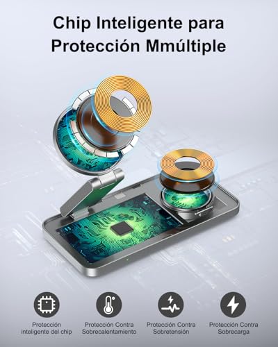 Cargador Inalámbrico 15W para Samsung,3 en 1 Cargador Magsafe,Soporte de Carga Magnética Compatible con Galaxy S26/S25/S24/S23/Z Fold/Flip Serie,Galaxy Watch Ultra/8/7/6/5,Galaxy Buds Pro/3/2(Negro)