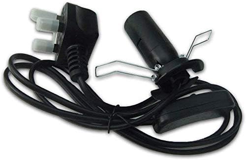 2 X UK Salt Lamp Replacement Electrical Lamp Light Fittings 2 Metal Clip - Spare Cable UK 3Pin Plug+Bulb