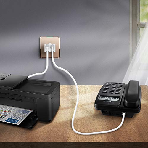Phone Jack Splitter, RJ11 6P4C Duplex Wall Jack Phone Line Splitter