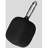 Geiomoo Silicone Case for Sony Linkbuds Fit WF-LS910N, Protective Cover with Carabiner (Black)