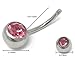 yueton Pack of 10 Stainless Steel Crystal Rhinestone Barbell Navel Belly Ring Button Bar Body Piercing Jewelry