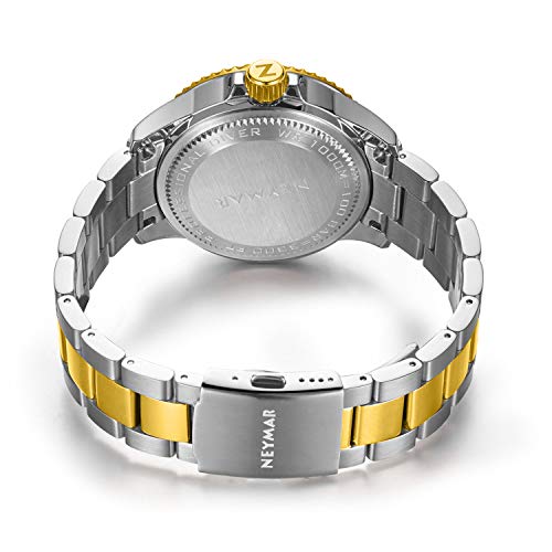 Neymar 44mm Men's 1000m Diver Automatic Sport Stainless Steel Watch