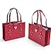 Texture Faux Leather File Organizer Tote - (Red)