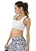 QUEENIEKE Women's Medium Support Strappy Back Energy Sport Bra Cotton Feel Size S Color Angle White