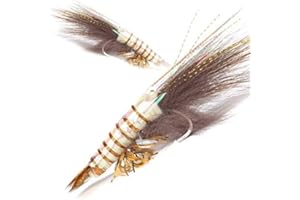 YZD Ultra Realistic Shrimp Flies, Saltwater Fly Fishing Lures for Tarpon, Bonefish, Redfish, Snook