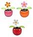 Set of 3 ~ 1 Pink Daisy+ 1 Orange Daisy+ 1 White Daisy in Assorted Colors Pots Solar Toy US Seller Great Birthday Easter Gift Car Dashboard Office Desk Home Decor