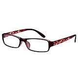 EyeBuyExpress Rectangle Burgundy Reading Glasses Magnification Strength 3.75