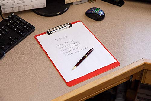 Plastic Clipboards (Set of 6) Multi Pack Clipboard (Red) Strong 12.5 x 9 Inch | Holds 100 Sheets! Acrylic Clipboards with Low Profile Clip | Cute Clip Boards Board Clips (Red) - Thumbnail 7
