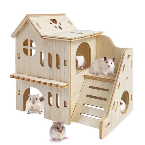 Holyenten Wooden Hamster Hideout
