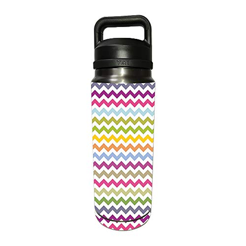 MightySkins Skin Compatible with YETI Rambler 26 OZ Bottle - Rainbow Chevron |…