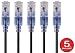 Monoprice SlimRun Cat6A Ethernet Patch Cable - Network Internet Cord - RJ45, Stranded, 550Mhz, UTP, Pure Bare Copper Wire, 10G, 30AWG&nbsp;, 14ft, Black, 5-Pack