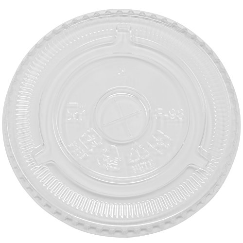 Simply Deliver Flat Lid for 16, 20, and 24 oz Cold Beverage Drink Cups, Crystal Clear PET, 1000-Count