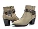 DREAM PAIRS Women's Stylish Ankle Side Zipper Belted Chunky Stacked Heel Fur Interior Booties