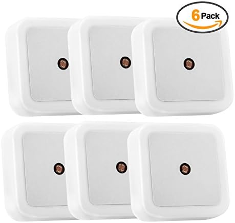 Trandpter 0.5W Plug-in LED Night Light Lamp with Dusk to Dawn Sensor for Kids Room | Hallway | Bathroom | Stairs (Daylight White, 6 Packs)