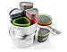 GSI Outdoors Glacier Stainless Camper Four Person Car Camping or Backpacking Cookset