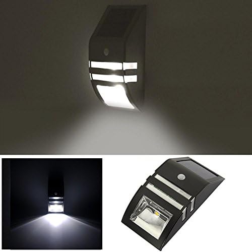 [Motion Sensor] USYAO Solar Wireless Wall Light with Super Bright LED - Auto On/Off - Perfect for Pathway, Patio, Garden, Staircase,Yard, Deck, Landscape, Driveway illuminating. (Black)