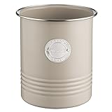 Typhoon Living Putty Utensil Pot, Durable Carbon Steel Crock with a Hard-Wearing Matte Coating, Vintage-Style Countertop Kitchen Tool Holder, 54-Fluid Ounces