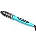 Ovonni Curling Iron Brush, Dual Voltage 1 Inch Ceramic Tourmaline Ionic Hot Curler Brush, Professional Instant Heat Up Temperature Controls Heated Brush Styler for Long Hair with Traveling Bag (Blue)