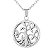Valyria Cremation Jewelry Stainless Steel Filigree Tree of Life Charm Urn Pendant Necklace