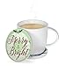 Angelstar Classic Christmas Assorted Round Absorbent Coasters (Set of 4), 4
