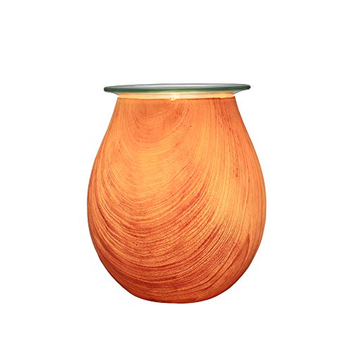 COOSA Wood Grain Pattern Glass Candle Warmers Wax Warmers Electric Incense Oil Fragrance Warmer Night Light Aroma Decorative Lamp for Gifts & Decor for Suit for Home Office Bedroom Living Room