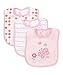 Spasilk Unisex-Baby Newborn 3 Pack Cotton Terry Feeder Bibs, Pink Butterfly 2, O/S
