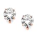 Mariell Rose Gold CZ Crystal Wedding Clip On Stud Earring for Brides, Bridesmaids, Prom, Birthday Gift