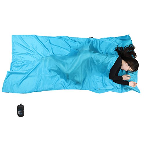 Browint Silk Sleeping Bag Liner, Silk Sleep Sack, Extra Wide 87"x43" & 87â€œx34â€, Lightweight Travel Sheet for Hotels, Envelop Style 73â€œx34â€, Hooded Mummy 87â€œx34â€, More Colors, Reinforced Gussets