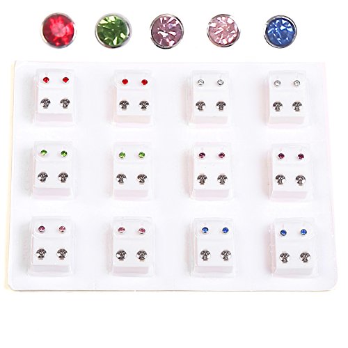 2013newestseller 24pcs Ear Piercing Gun Earing Ear Stud Cuff Earrings (Multicolor)