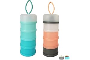 Baby Milk Powder Formula Dispenser, BJLIIO Non-Spill Portable and Stackable Formula Travel Container, 4 Layers Twist Lock Snack Storage Container for Protein Powder, Nuts, Small Fruit, BPA Free