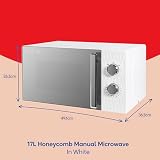 Russell Hobbs Honeycomb 17L 700W Solo Microwave 5 Power Levels White view 11