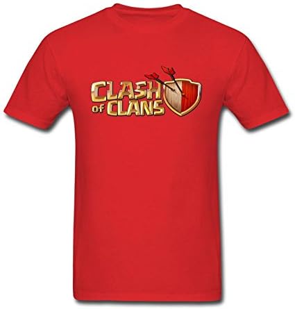 Timwood Men's Clash of Clans Logo Short Sleeve T-Shirt Small Red