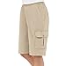 Collections Etc Women's Elastic Waist Cargo Pocket Short, Khaki, X-Large