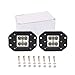 glotech Light Bar 2PCS 24W Led Fog Light Flood Led Work Lights Off Road Driving Lamp for Pick Up Jeeps Trucks Tractors 4WD Jeeps Boat