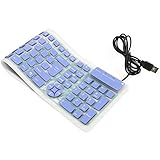 CHINFAI Portable Wired USB Keyboard Silicone Silent Waterproof Keyboards for Computer Laptop PC, Blue